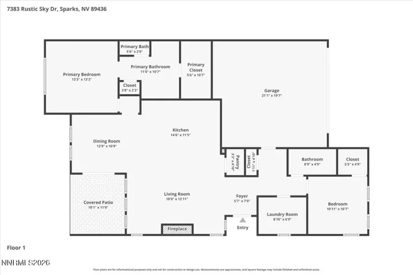 7383 Rustic Sky, Sparks, Nevada 89436, 2 Bedrooms Bedrooms, ,2 BathroomsBathrooms,Residential,Residential,Rustic Sky,0,260007895