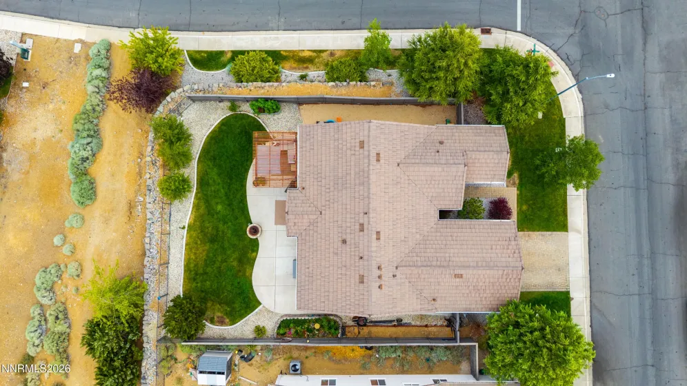 Aerial / Yard backs open space