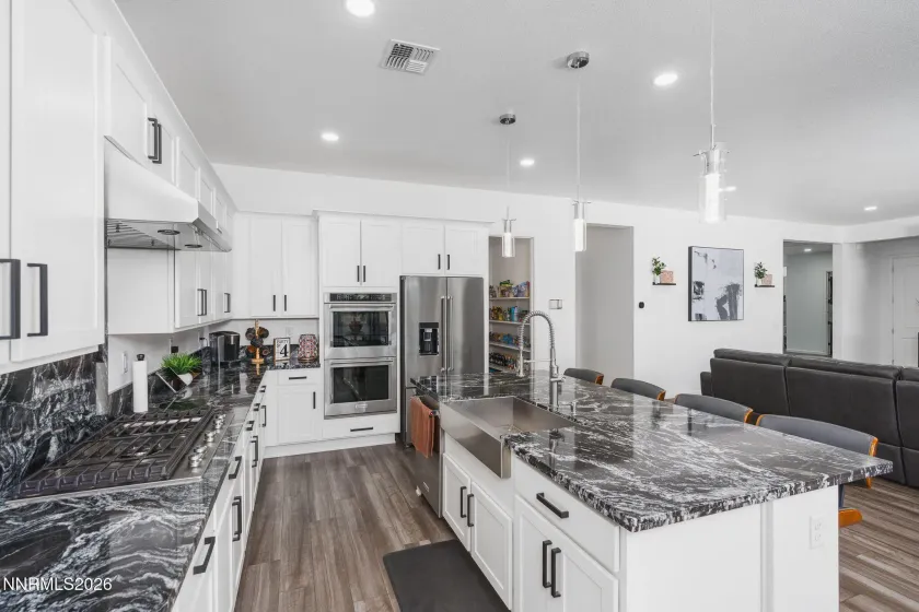 Gas Stove Top, Double Oven, Refrigerator included