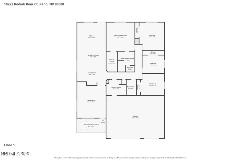 18223 Kodiak Bear, Reno, Nevada 89508, 4 Bedrooms Bedrooms, ,2 BathroomsBathrooms,Residential,Residential,Kodiak Bear,0,260008461