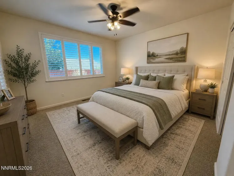 Virtual Staged Primary Bedroom