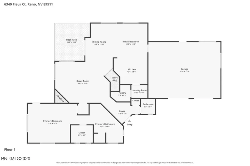 6340 Fleur, Reno, Nevada 89511, 3 Bedrooms Bedrooms, ,3 BathroomsBathrooms,Residential,Residential,Fleur,0,260008937