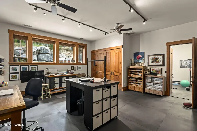 Bedroom being used as hobby room or can be used as gym