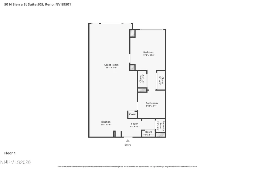 50 Sierra, Reno, Nevada 89501, 1 Bedroom Bedrooms, ,1 BathroomBathrooms,Residential,Residential,Sierra,0,260009125