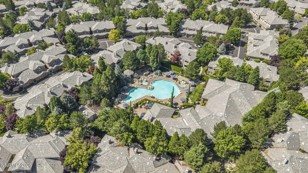 Aerial view of the Tanamera community showcasing the resort-style pool.