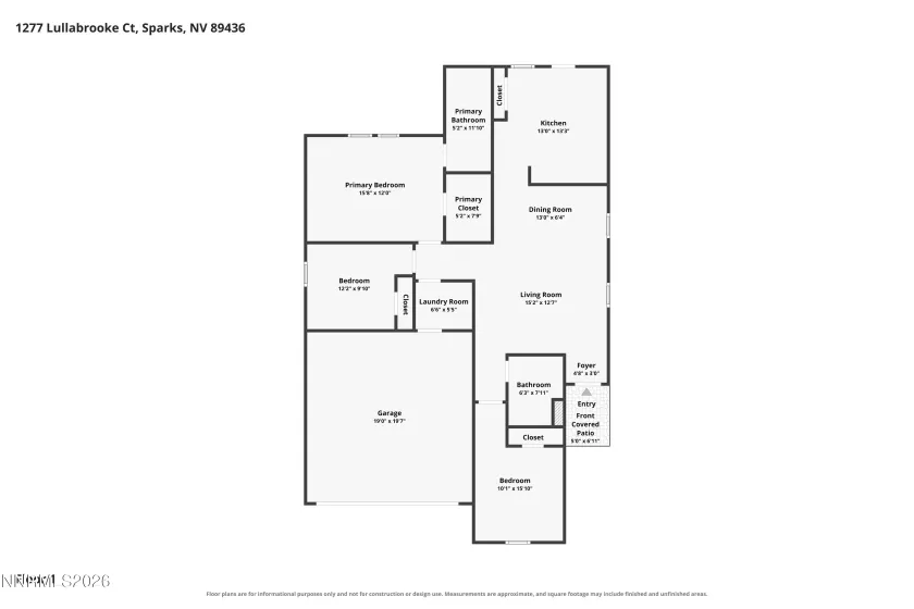 1277 Lullabrooke, Sparks, Nevada 89436, 3 Bedrooms Bedrooms, ,2 BathroomsBathrooms,Residential,Residential,Lullabrooke,0,260009428