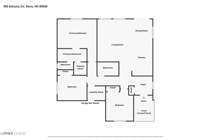 905 Estuary, Reno, Nevada 89506, 3 Bedrooms Bedrooms, ,2 BathroomsBathrooms,Residential,Residential,Estuary,0,260009506