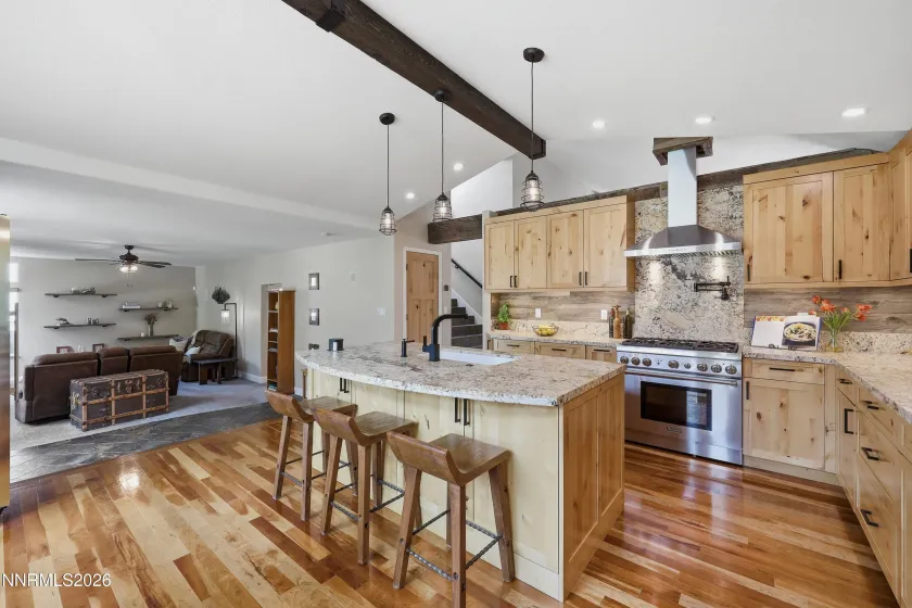 Kitchen w Family Room in Background