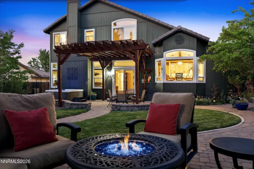 Firepit and backyard