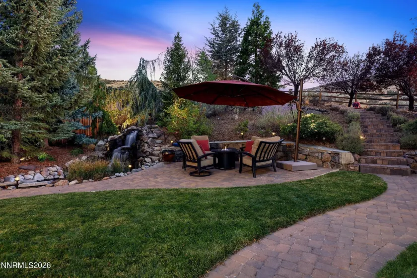 Firepit and Waterfall/Pond