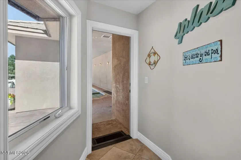 Entrance to indoor Pool/Spa & Bath