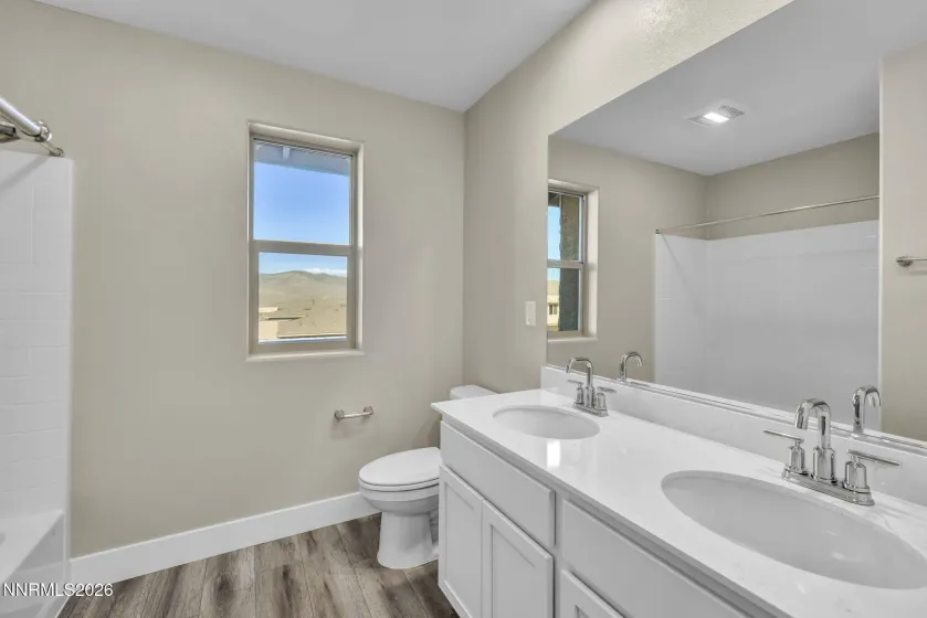Second floor bath with dual sinks