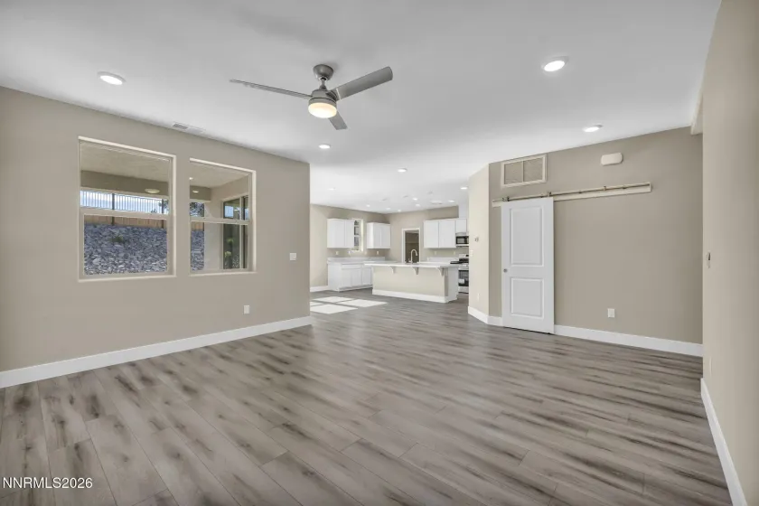Luxury vinyl plank throughout first floor main area