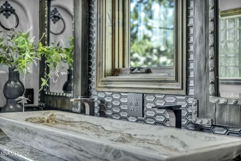 Primary Bathroom Natural Stone Double Sink