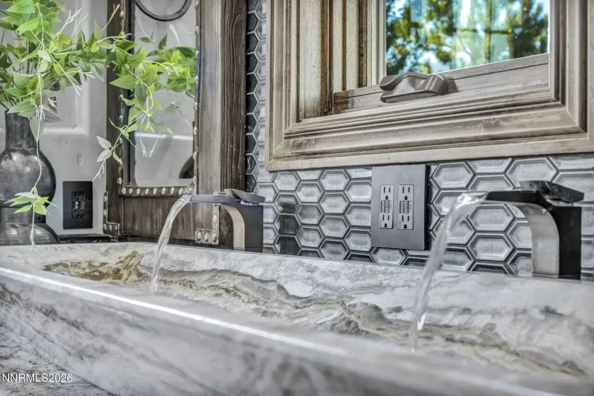 Primary Bathroom Natural Stone Double Sink
