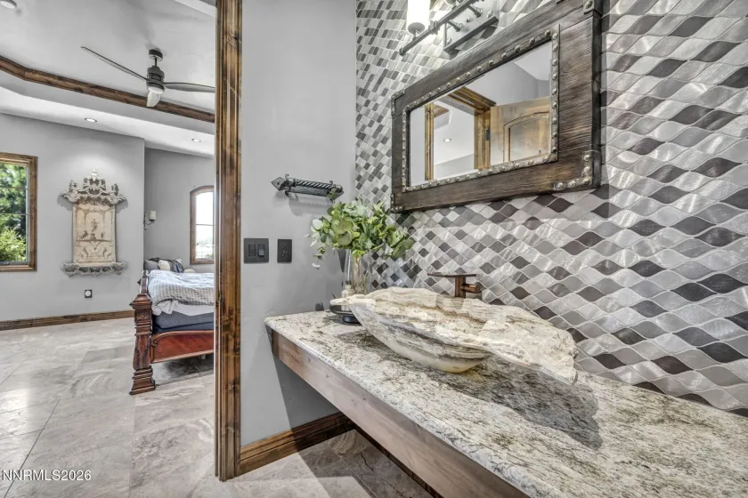 On-Suite Natural Stone Sink and Vanity