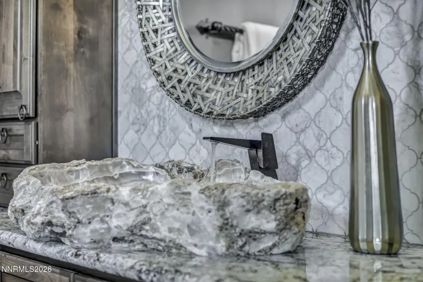 Natural Stone Sink In On-Suite Bathroom