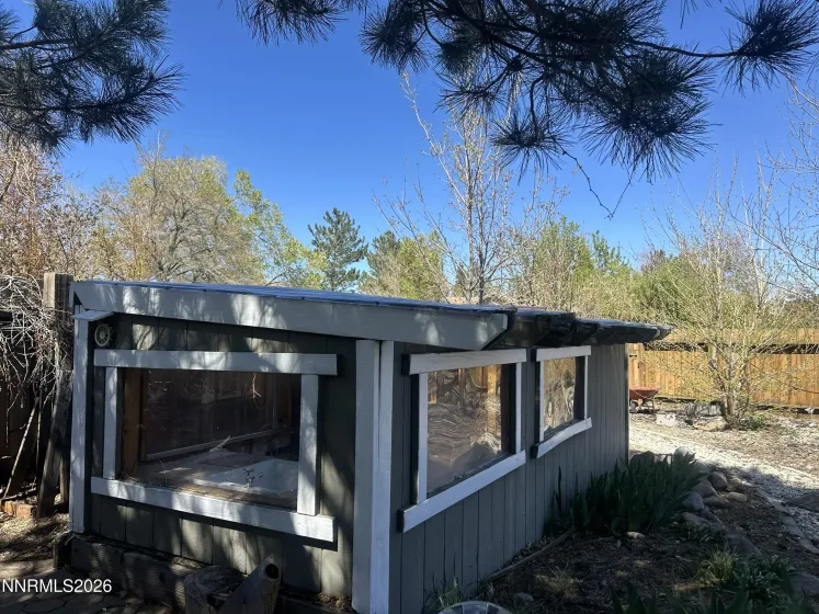 Exterior of greenhouse/workshop