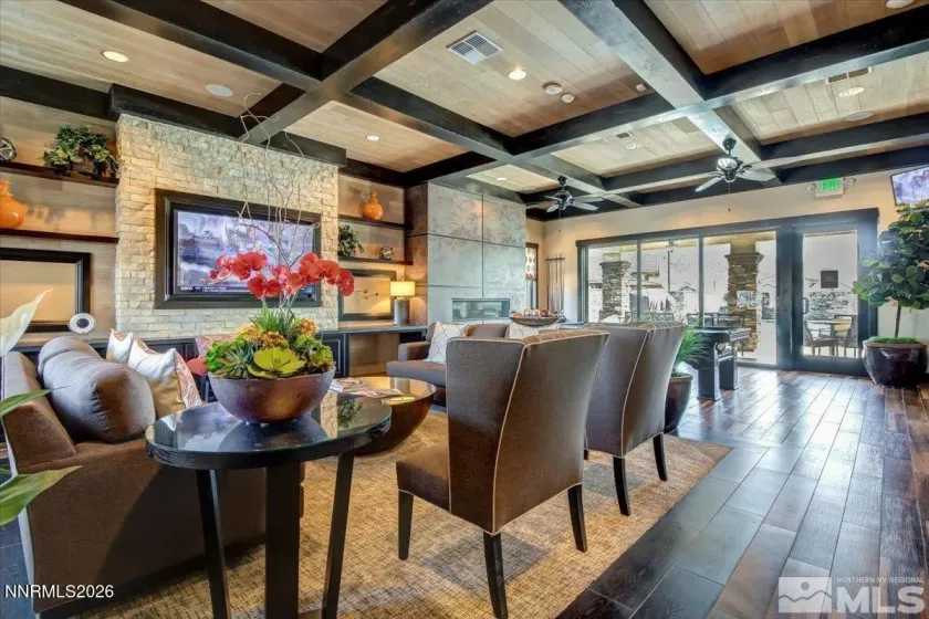 Presidio clubhouse meeting, kitchen and billiards area, open to all ages.