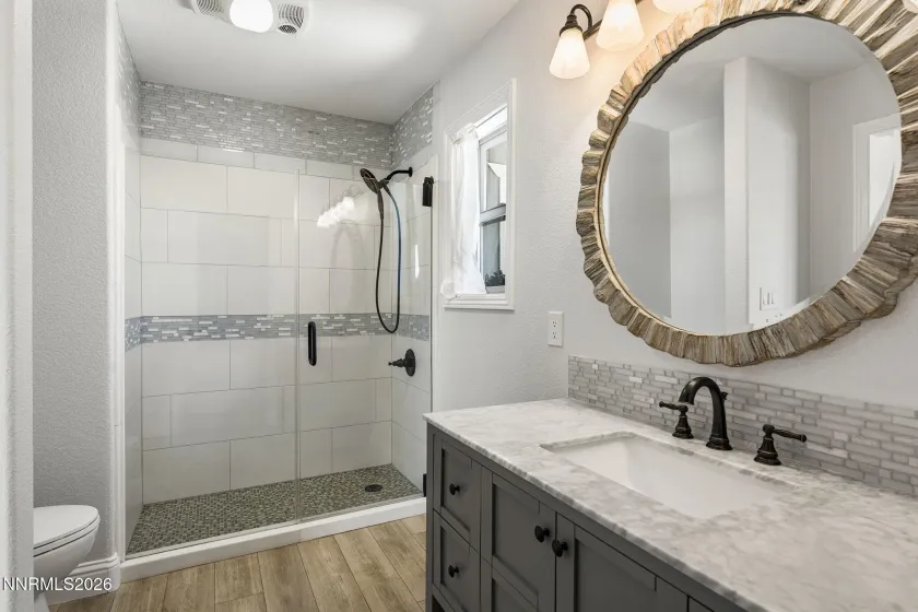 downstairs primary bathroom