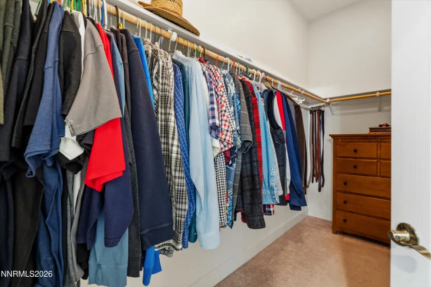 His closet primary bedroom