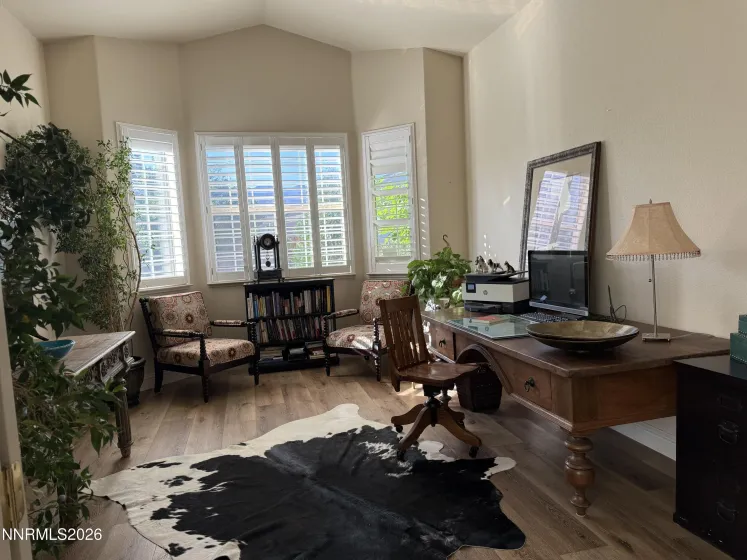 Office with large double doors