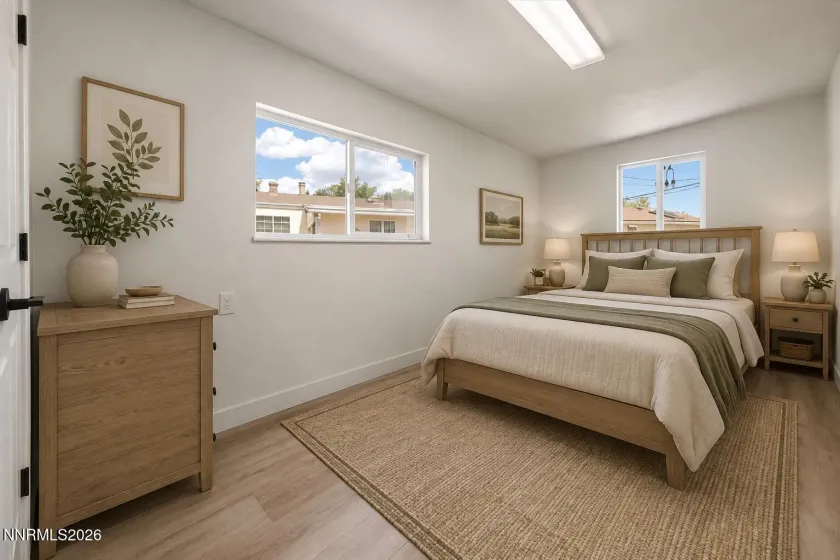 Virtually Staged front entry bedroom to show potential