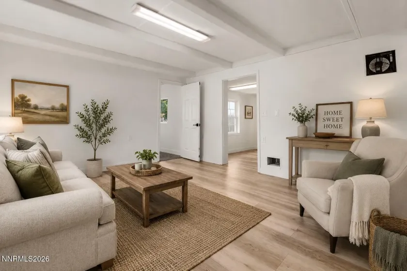Virtually staged livingroom to show potential