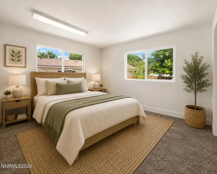 Virtually staged bedroom 3 to show potential
