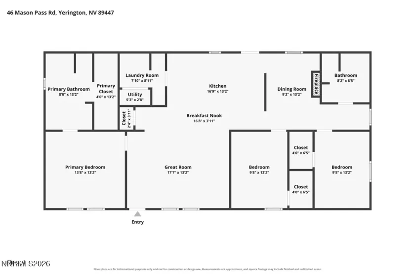 46 Mason Pass, Yerington, Nevada 89447, 3 Bedrooms Bedrooms, ,2 BathroomsBathrooms,Residential,Residential,Mason Pass,0,260010959