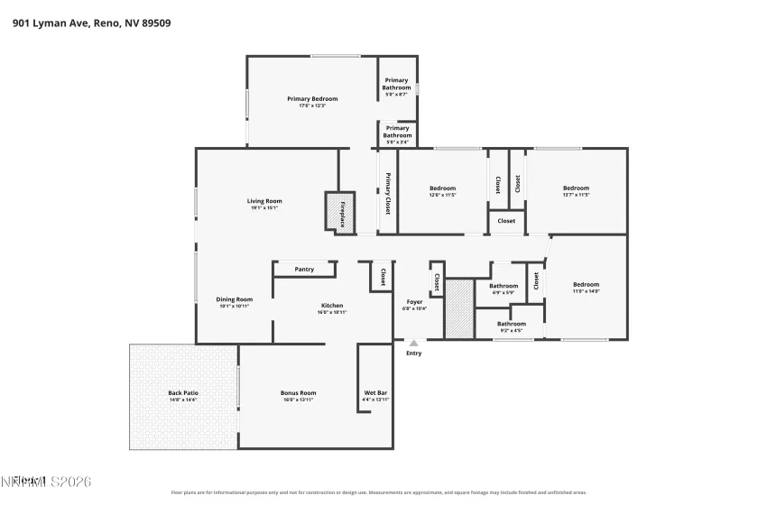 901 Lyman, Reno, Nevada 89509, 4 Bedrooms Bedrooms, ,3 BathroomsBathrooms,Residential,Residential,Lyman,0,260011123