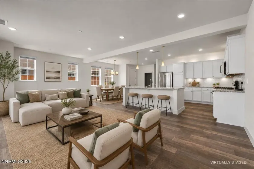 Great room virtually staged