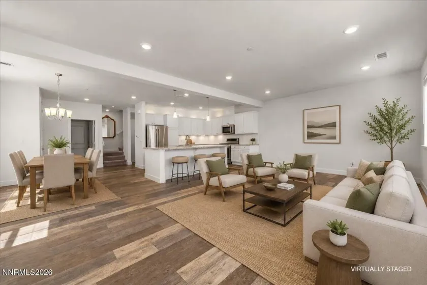 Great room virtually staged