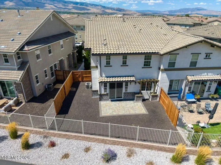 Aerial view of backyard