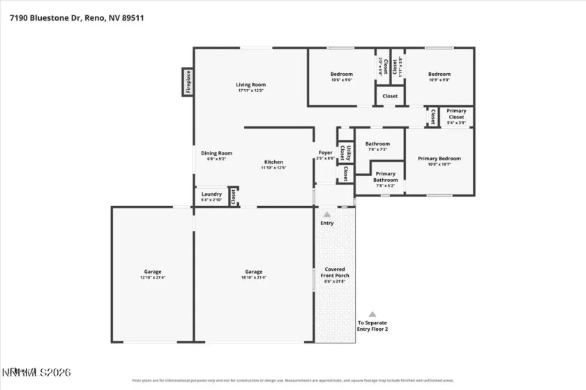 7190 Bluestone, Reno, Nevada 89511, 3 Bedrooms Bedrooms, ,2 BathroomsBathrooms,Residential,Residential,Bluestone,0,260011171