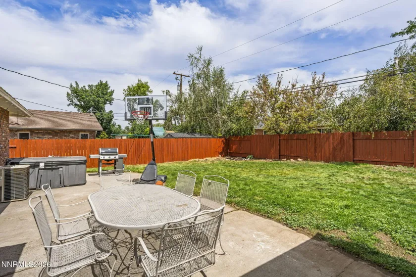 Fully fenced backyard
