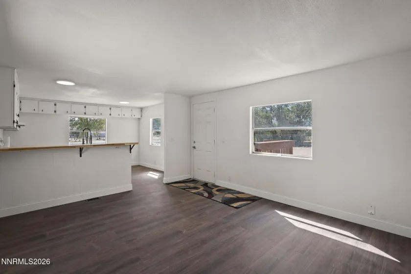 Dining area of unconverted manufactured home