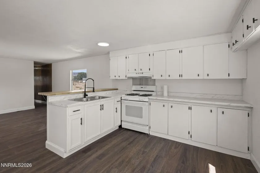 Kitchen of unconverted manufactured home