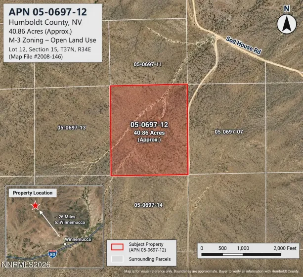 0 40.86 Acre parcel, Winnemucca, Nevada 89445, ,Land,Residential,40.86 Acre parcel,0,260011505