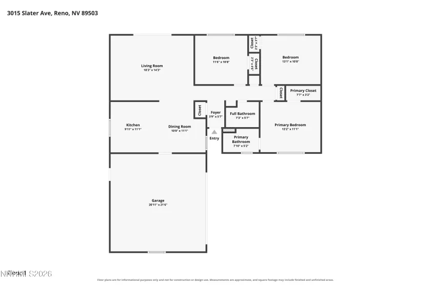 3015 Slater, Reno, Nevada 89503, 3 Bedrooms Bedrooms, ,2 BathroomsBathrooms,Residential,Residential,Slater,0,260011641
