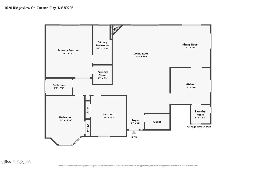 1020 Ridgeview, Carson City, Nevada 89705, 3 Bedrooms Bedrooms, ,2 BathroomsBathrooms,Residential,Residential,Ridgeview,0,260011932