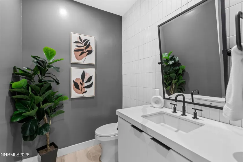 Guest bath in hall.