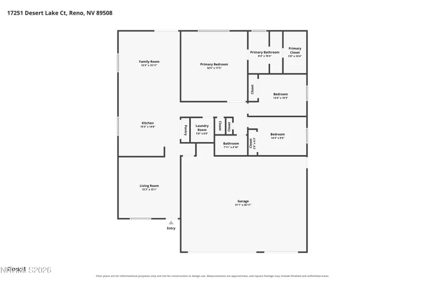 17251 Desert Lake, Reno, Nevada 89508, 3 Bedrooms Bedrooms, ,2 BathroomsBathrooms,Residential,Residential,Desert Lake,0,260012041