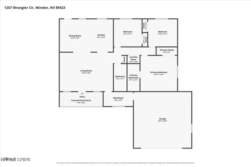 1257 Wrangler, Minden, Nevada 89423, 3 Bedrooms Bedrooms, ,2 BathroomsBathrooms,Residential,Residential,Wrangler,0,260012141