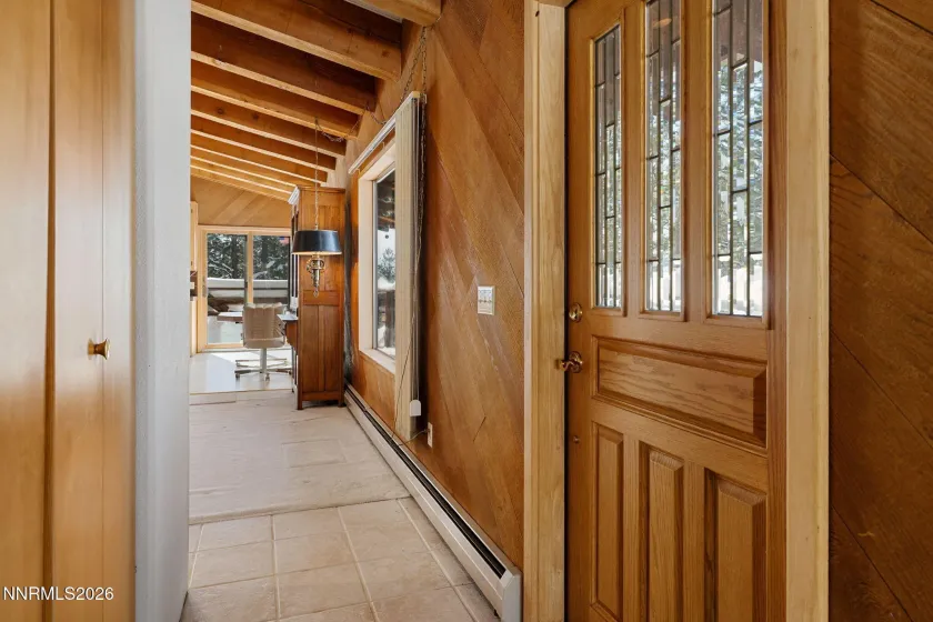 Middle floor entrance between living room and family room.