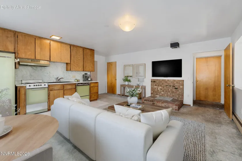 Virtually staged first floor living area.