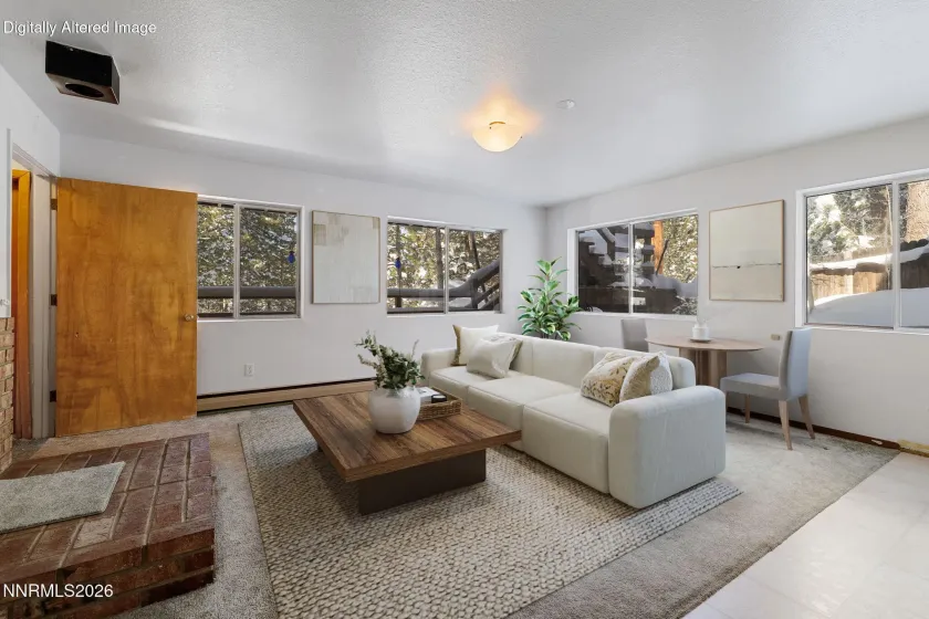 Virtually staged first floor living area.