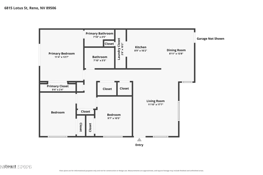 6815 Lotus, Reno, Nevada 89506, 3 Bedrooms Bedrooms, ,2 BathroomsBathrooms,Residential,Residential,Lotus,0,260012291