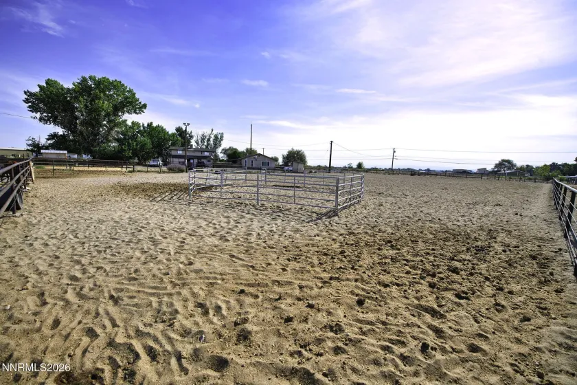 Round pen in arena