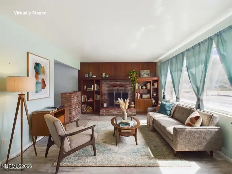 Living area virutally staged